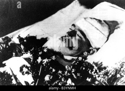 Rudolf, 21.8.1858 - 30.1.1889, Crown Prince of Austria-Hungary, death, his corpse, head bandage, 30.1.1889, , Stock Photo