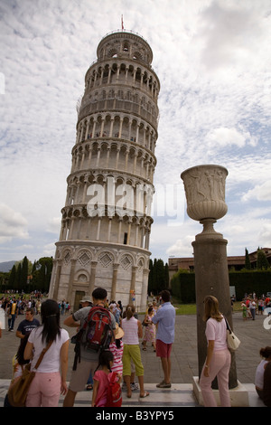 Leaning tower in Campo di Miracoli field of Miracles Pisa Tuscany Italy