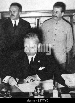 Nazism / National Socialism, politics, German-Soviet Nonaggression Treaty, Moscow 23.8.1939, Stock Photo
