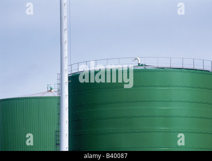 Two green tanks Stock Photo