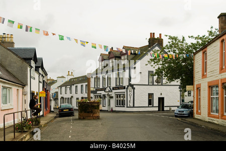 A general view of the market place in the village of Moniaive in Dumfriesshire Scotland. Home to number of musicians and artists Stock Photo
