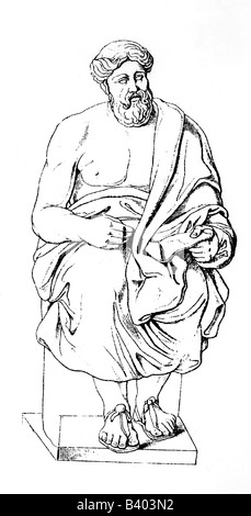 Plato, 427 - 347 BC, Greek philosopher, full length, drawing after sculpture by Aristokles, circa 19th century,