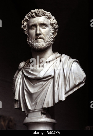 Antoninus Pius, 86 - 161 AD, Roman emperor since 138 AD, portrait, bust, marble, Glyptothek, Munich, Stock Photo