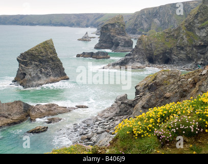 The Bedruthan Steps on the North Cornwall Coast, England UK Stock Photo