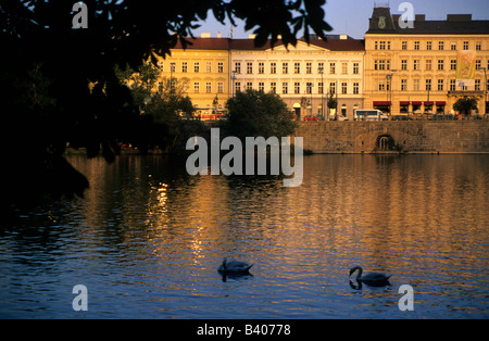 Prague - Stare Mesto - Vltava river, Moldau Stock Photo