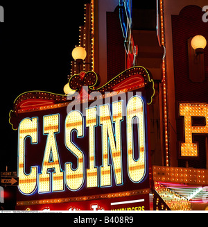 geography / travel, USA, Nevada, Las Vegas,  casino with neon writing, night shot  , Stock Photo