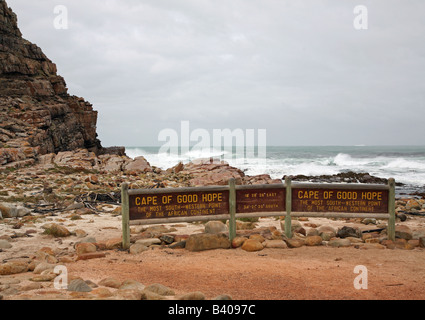 Sign at Cape of Good Hope, most southerly point in South africa Stock Photo