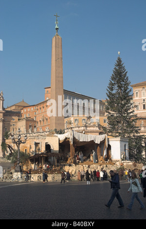 Nativity scene in St. Peter's Square, Vatican City, Rome, Italy Stock Photo