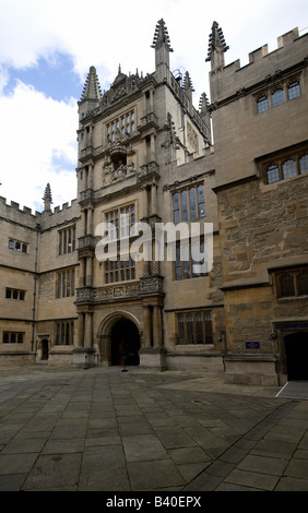 View of the Old Schools Quad, Founders Tower at The Oxford University Bodleian Library Stock Photo