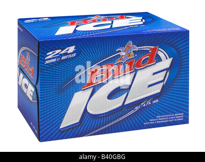 BUDWEISER BUD ICE BEER CARTON Stock Photo