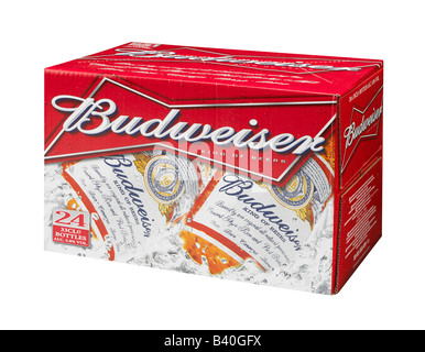 BUDWEISER BEER CARTON Stock Photo