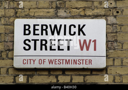 Berwick Street sign in London, England Stock Photo