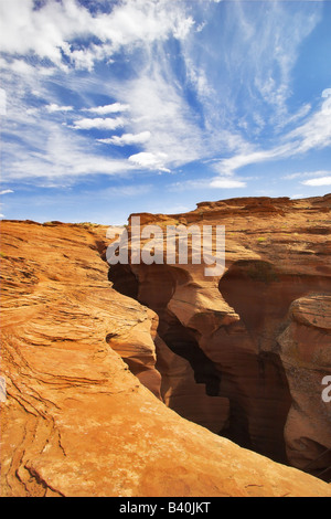 Entrance in Upper canyon Antelope in Reservation Indians navajo in the USA Stock Photo