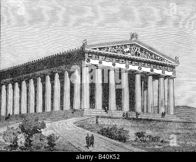 Reconstruction of the Acropolis in Athens, Greece, 5th Century BC Stock ...