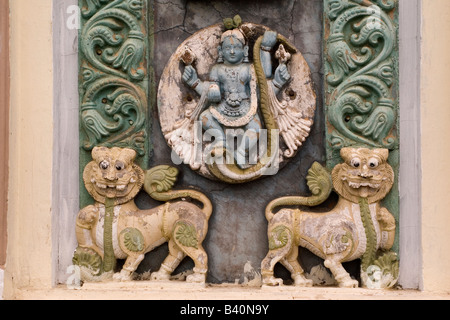 A detail from the main door of the Jagan Mohan Palace in Mysore, India. Stock Photo