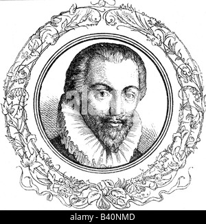 Donne, John, 1572 - 31.3.1631, English poet, cleric, portrait, oval, Stock Photo