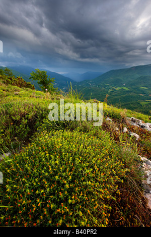 a spring storm in the Valnerina near Meggiano, Umbria, Italy Stock Photo
