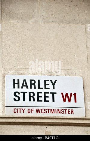 Harley Street sign, London, England Stock Photo