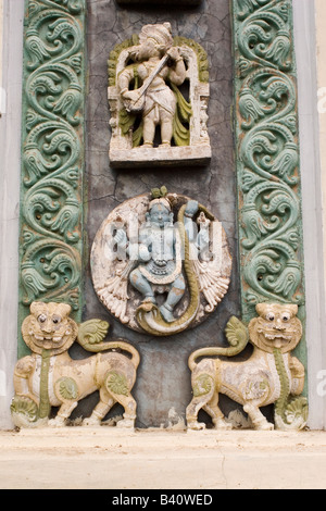 A detail from the main door of the Jagan Mohan Palace in Mysore, India. Stock Photo