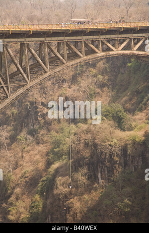 The Zambezi Bridge spanning between Zambia and Zimbabwe Stock Photo