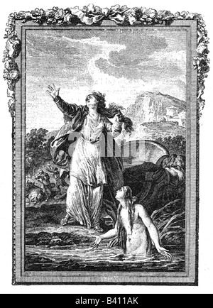Demeter, Greek goddess of grain and fertility, copper engraving, 18th century, , Artist's Copyright has not to be cleared Stock Photo