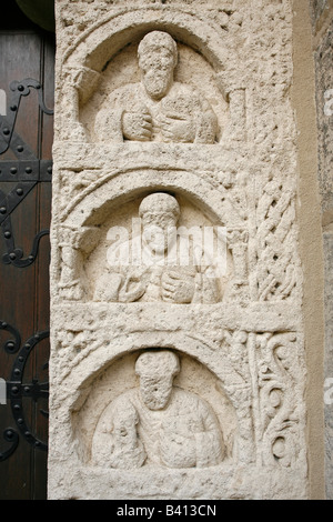 Carving around the door of the Stadtpfarrkirche St Stephan Tulln an der Donau Lower Austria Stock Photo