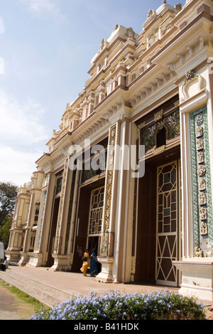 The main door of the Jagan Mohan Palace in Mysore, India. Stock Photo