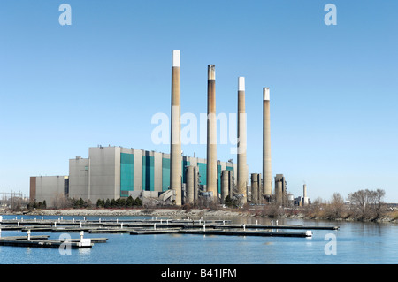 Coal fired electric generating plant De commisioned and in the process of being dismantled Stock Photo