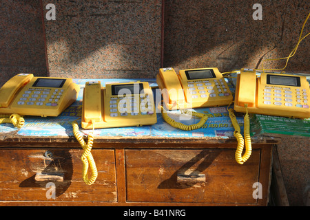 Four public phones in Beijing, China Stock Photo