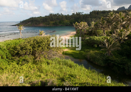 Papaa Bay Kauai Hawaii Stock Photo