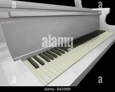 3D render of piano keys Stock Photo