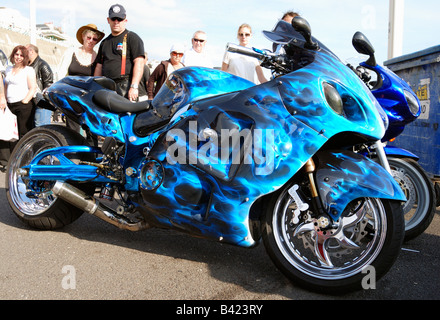Unusual customised chopper motorbike Stock Photo