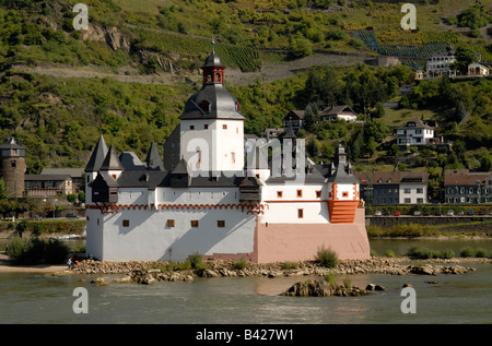 Burg Pfalzgrafenstein in the river Rhine Stock Photo