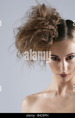 'Fashion image female model with wild hair' Stock Photo