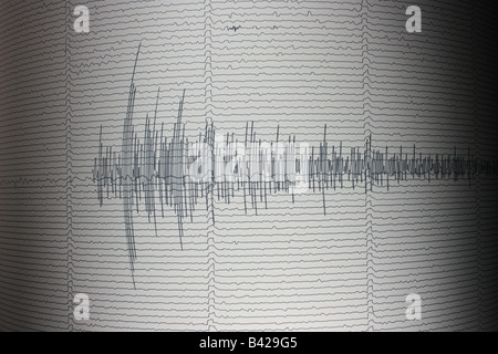 a large earthquake recorded on a seismograph on the eyre peninsula australia Stock Photo