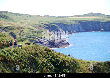 View of coastline, St.Justianians, Pembrokeshire Coast National Park, Pembrokeshire, Wales, United Kingdom Stock Photo