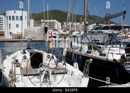 Santa Eularia harbour, Ibiza Stock Photo