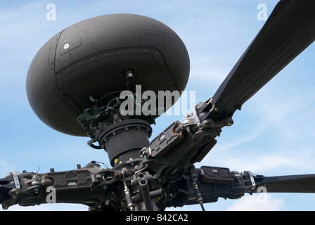 Rotor head and radar dome of an Apache attack helicopter Stock Photo ...