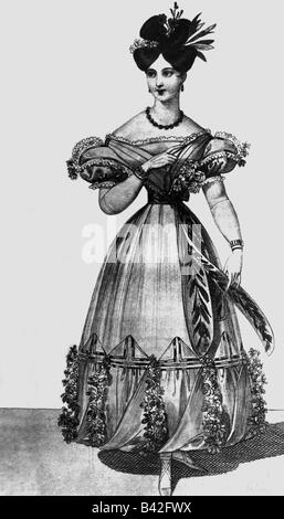 fashion, 19th century, ladies fashion, Austria, lithograph, Vienna, 1830, Stock Photo