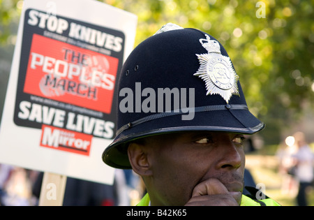 The People s March, Sat 20 Sept 2008. March and demo against knife crime. Stock Photo