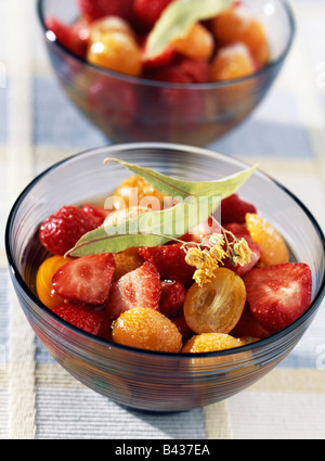 Strawberry and kumquat fruit salad Stock Photo