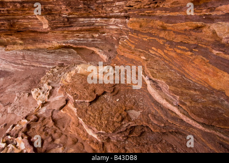 Layers of Tumblagooda Sandstone at Kalbarri National Park in Western Australia. Stock Photo