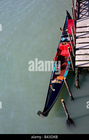 Gondalas Moored on the Grand Canal venice Italy Stock Photo