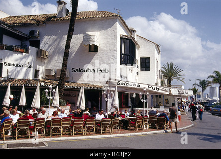Picasso pizzeria and creperie restaurant exterior, Puerto Banus harbour,  Marbella Costa del Sol, Andalusia, Spain Stock Photo - Alamy
