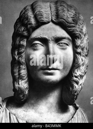 Julia Domna, 170 - 217 AD, Roman Empress 193 - 217, portrait, bust, marble, Glyptothek, Munich, , Stock Photo