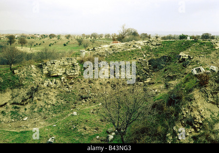 geography / travel, Turkey, Troy (Hisarlik), excavations, view, antiquity, Illion, architecture, archaeology, ruin, archaeology, UNESCO, World Heritage Site, , Stock Photo