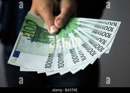 Close up of euro currency Stock Photo