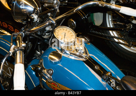 1938 Harley-Davidson on display at the companies new museum in Milwaukee, Wisconsin,USA Stock Photo