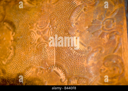 Textured pattern in sheet metal Stock Photo