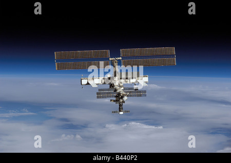 International Space Station and earth Stock Photo